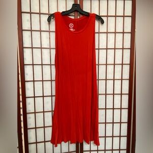 (S41) XL Maurices Burnt Orange 24/7 Flowy Racerback Sleeveless T-Shirt Dress